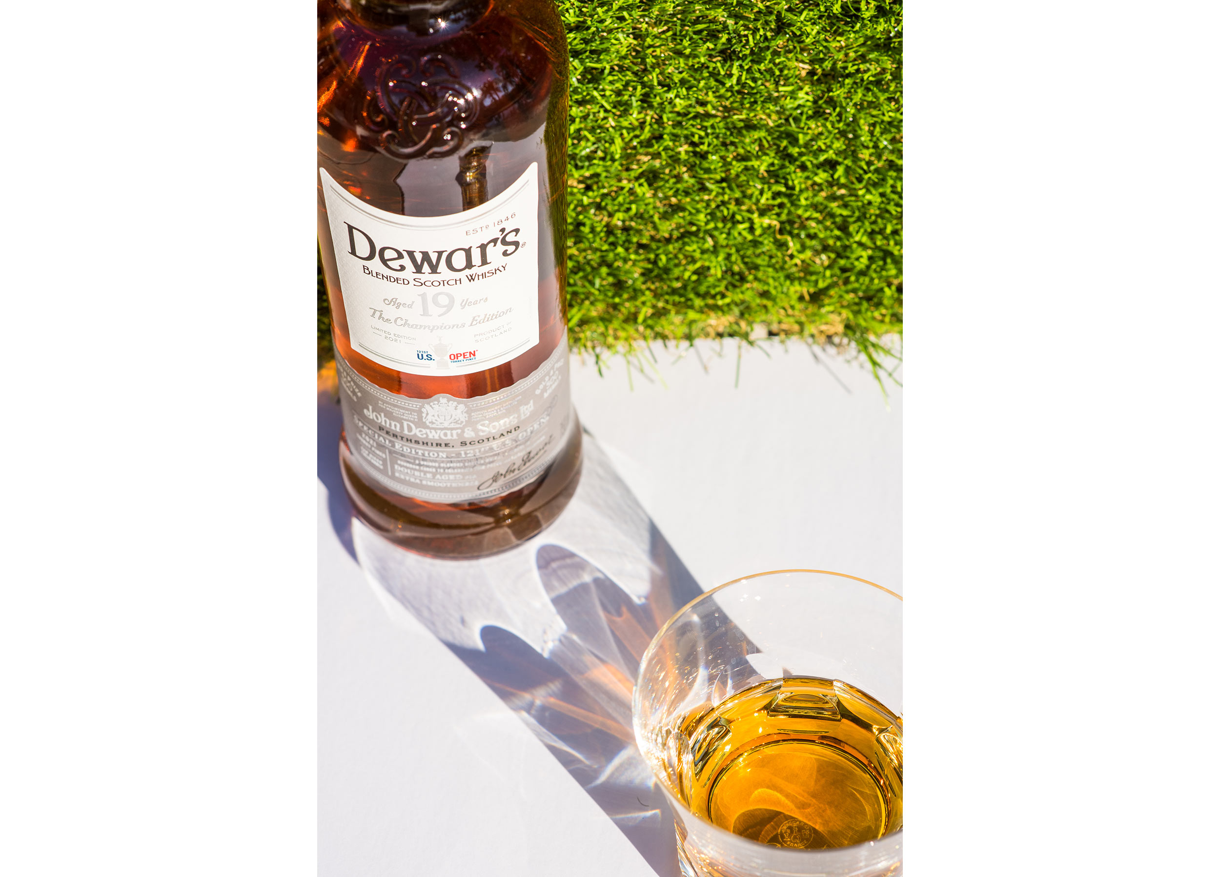 Dewar's Scotch whiskey print ad 2021 - golf trophy US Open